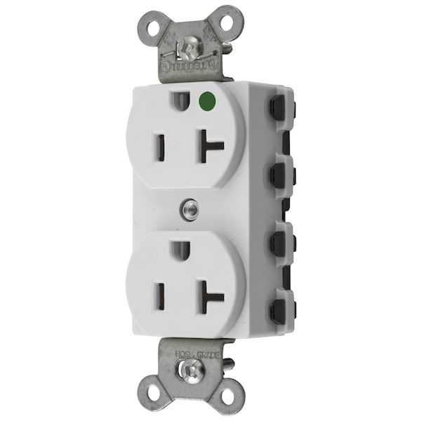 Straight Blade Receptacle, 5-20R, 20 A, 125V AC, 2 Pole, 3 Wire, Grounded